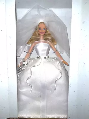 Mattel Barbie MIB NRFB Blushing Bride Beautiful White Gown Blond Hair • $44.50