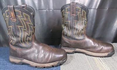 Mens ARIAT Rebar Flex Waterproof Soft Toe Leather Work Boots Sz 10.5 EE • $19.99