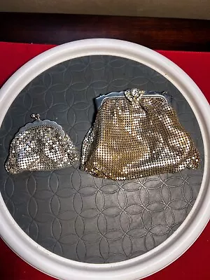 VINTAGE 1940s WHITING & DAVIS MESH PURSE & CHANGE PURSE • $16.50