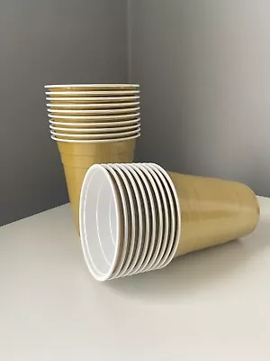 £12.75 • Buy Gold American 16oz Plastic Cups Beer Pong Party Plastic Cups