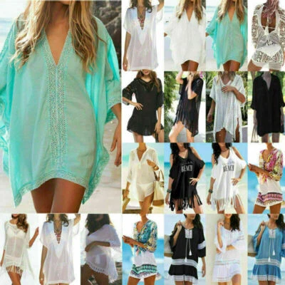 £12.89 • Buy Women' Bikini Boho Sarong Beach Sun Cover Up Kaftan Dress Swimwear Beachwear