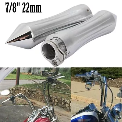 Chrome Spike 7/8  Handlebar Grips For Honda CBR 600 F3 F4i 900 929 954 1000 RR • $27.99