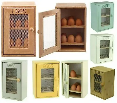 12 Egg 2 Tier Wooden Storage Kitchen Chicken Eggs Container Cupboard Cabinet New • £12.89