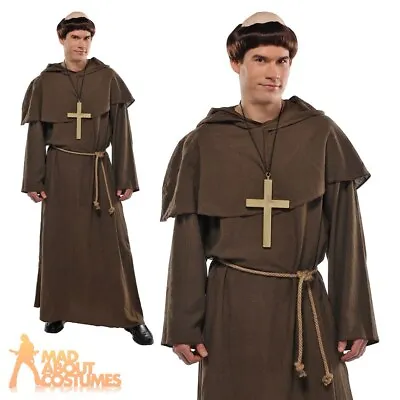 £26.99 • Buy Adult Monk Fancy Dress Friar Tuck Costume Religious Robe Robin Hood Mens Outfit