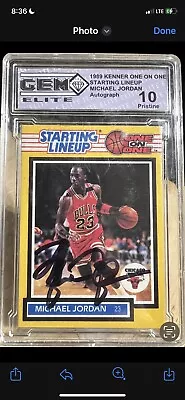 Michael Jordan 1989 Kenner Starting Lineup SLU One On One Autograph Gem Mint 10 • $499.99