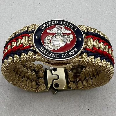 USMC Bracelet; Gold Trilobite W/blue & Red Stitching • $48