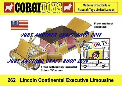£4.49 • Buy Corgi Toys 262 Lincoln Continental Limousine Poster Display Sign Leaflet Advert