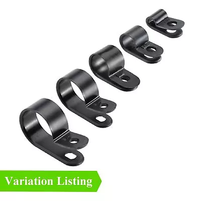 £3.49 • Buy Black Nylon Plastic P Clips - Fasteners For Conduit, Cable, Tubing & Sleeving