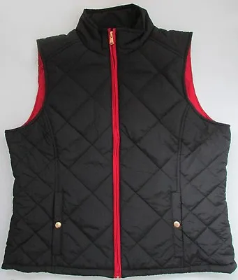$39.95 • Buy NWT Lauren Ralph Lauren Diamond Quilted Vest Black/Red Size XS  