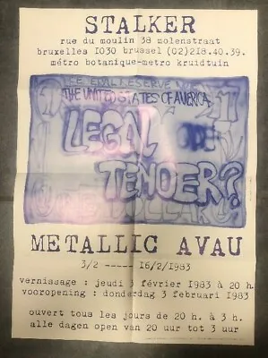 1983 Andy Warhol Stalker Aerosol Poster Metallic Avau Brussels 23 X17  • $21.15