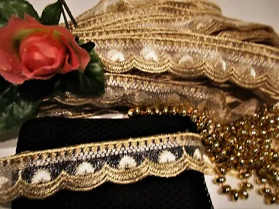 Good Quality  Gold Color Venise  Lace Trim 1 Inch Wide  - Price For 1 Yard • $2.29