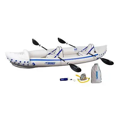 Sea Eagle 370 Pro 3 Person Inflatable Kayak Fishing Boat Canoe Paddles (2 Pack) • $642.99