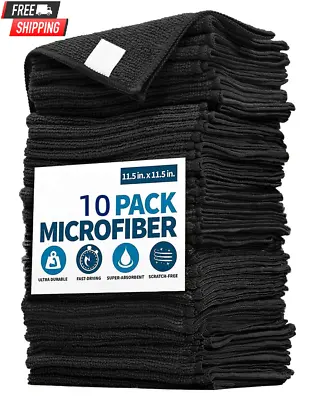 10pcs/pack Black Flat Screen Cleaning Microfiber Cloth NEW • $10.49