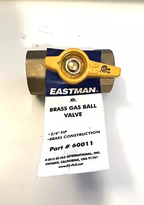 3/4  Gas Solid Brass Ball Valve FIP X FIP Threaded Ends Natural Or Propane CSA • $7.80