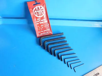 Used   Mac Tools   11 Pc.  Short Arm   Sae    Hex  Key Set  Part #shk11ap • $29