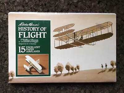 Vintage Eddie Bauer History Of Flight White Wings 15 Paper Airplanes Dr Ninomiya • $24.99