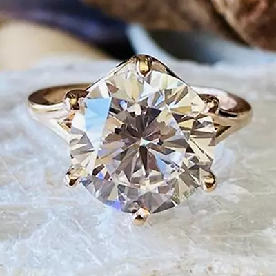 £169.29 • Buy 3.0 Ct Round Cut White Moissanite Engagement Ring In 14k White Gold Plated