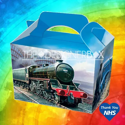 [NGU🪶] Train Themed Card Party Favour Filler Loot Handle Boxes Food Sweets Box • £0.99