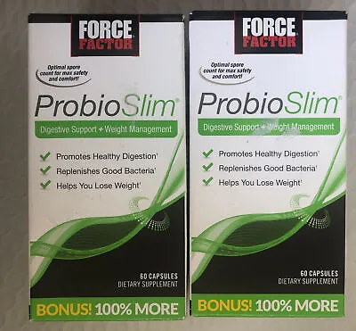 $24 • Buy 2-PACK Force Factor ProbioSlim Digestive Support+Weight Management 60 Caps Each