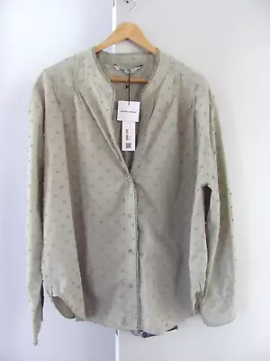 BNWT Zara Sz XL - Long Sleeve Blouse - Cotton NEW - Sage Green • $22