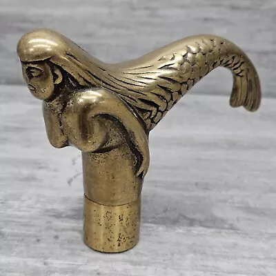 Brass Mermaid Head Walking Cane Handle For Wooden Vintage Walking Stick Gift • $17.99