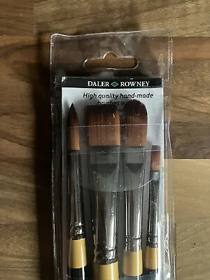 Daler Rowney System 3 Acrylic Brush Pack Set 402 Round Filbert Flat Bright • £18.95