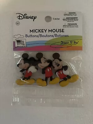 Dress It Up Buttons Disney Mickey Mouse 3 Pack Of Buttons • $8
