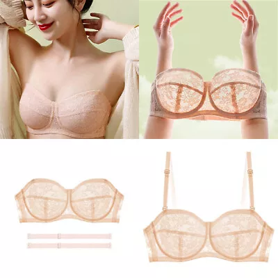 Strapless Bra Invisible Brassiere Multiway Sexy Push Up Bra Halter Neck Lingerie • £9.13