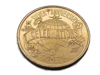 Mardi Gras Doubloon Silver Anniversary Celebration 1947-1972 Gold Tone • $15.27