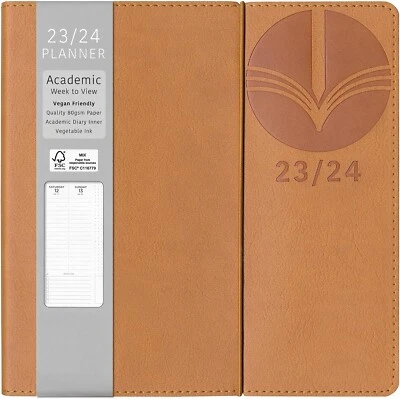 £6.98 • Buy Square 2023-2024 Academic Diary Mid Year Week To View Student Teacher Vegan Brow