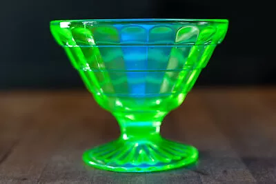 Vintage Uranium Glass Sundae Dish • $55