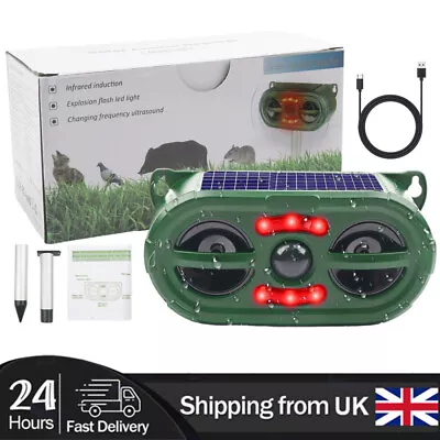 Ultrasonic Solar Pest Repellent Cat Dog Fox Scarer Deterrent Repeller Garden🦊 • £13.59