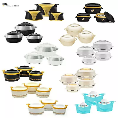 £23.99 • Buy 3pc 4Pc Plastic Hot Pot Thermal Insulated Casserole Food Warmer Serving Dish Set