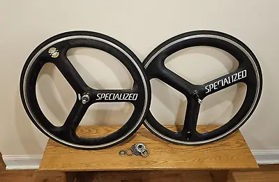 Specialized Tri Spoke Carbon Fiber Road Wheels W New Specialized Tubular Tires • $595