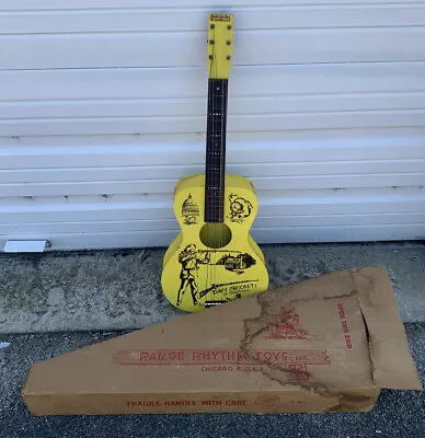 Vintage Range Rhythm Toy DAVY CROCKETT Western Acoustic Guitar In Original Box • $199.99