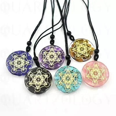 £5.99 • Buy 7 Chakra Orgonite Pendants EMF Protection Healing Crystal Orgone Necklace