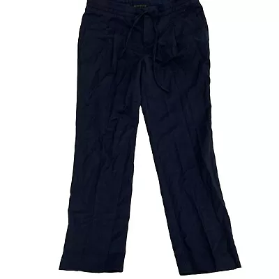 Banana Republic Mens Blue Pleated Hook And Eye Slash Pockets Wide Leg Pants Sz 0 • $11.19