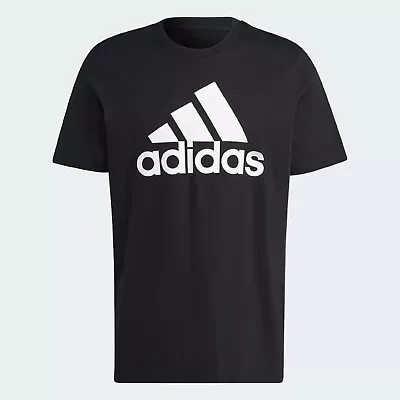 Adidas Men's 2XL Essentials Single Jersey Big Logo T-Shirt - Black XXL (IC9347) • $29.99