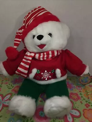 NWT-20” 2009 WalMART CHRISTMAS Snowflake TEDDY BEAR White Boy Red Cothes • $102.58