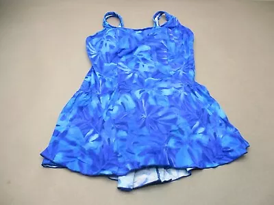 MAXINE BY HOLLYWOOD Size 22W Womens Lined Wireless Tummy Control Swim Dress 4C • $19.99