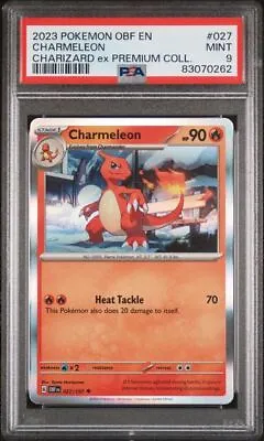 PSA 9 Mint Pokemon Obsidian Flames Charmeleon 027 Holo Promo Charizard EX • $12.95