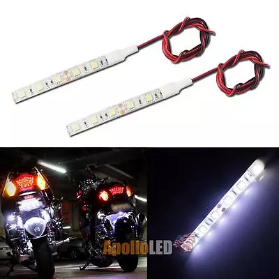 2x 12V 5050 6 SMD White LED Strip Lights Motorcycle Under Glow Accent Lighting • $8.99