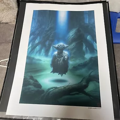 $370 • Buy 2008 Star Wars Dagobah Yoda  Giclee Print Tsuneo Sanda Rare 23x31”