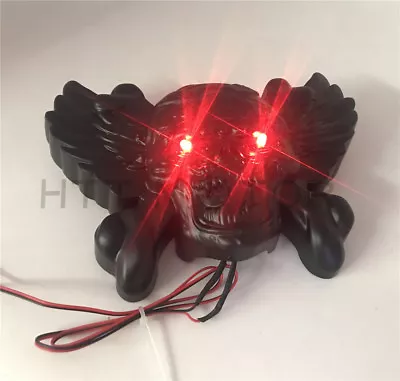 $20 • Buy Black Skull Head Horn Cover Red Light For 92-20 Harley W/ Cowbell All V-rod's