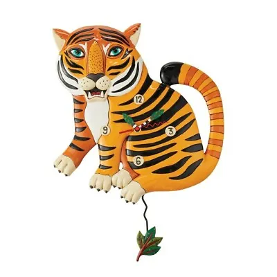 Allen Designs By ENESCO 6012490 STRIPES THE TIGER Resin Pendulum Wall Clock • $72