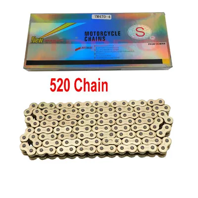 $72.49 • Buy Gold 520 Motorcycle Chain 120 Links O Ring For Pit Dirt Bike Trail ATV QUAD