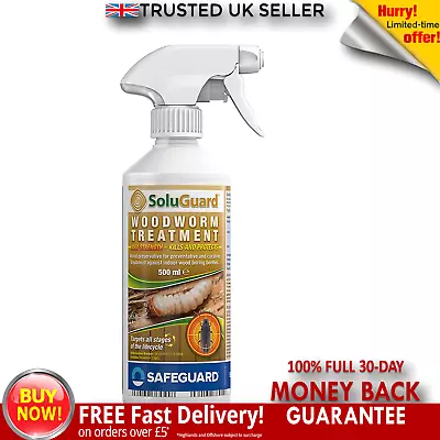 £10.38 • Buy SAFEGUARD Soluguard High Strength Woodworm Treatment Killer Spray Clear 500ML UK