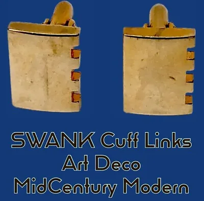 Mid-Century Modern SWANK Art Deco Gold Tone Metal Cufflinks. Vintage • $9