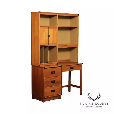 Drexel Mid Century Modern 'Modulus' Desk With Bookcase Top • $1495