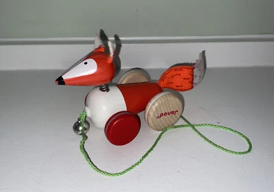 £5 • Buy Janod J08191 Wooden Pull-Along Animal-Fox-7inch
